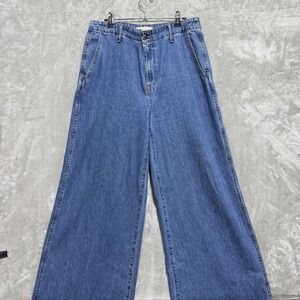 Madewell Wide Sweep Trouser Womens 28 Blue Denim Low Slung Relaxed Fit Y2K Baggy